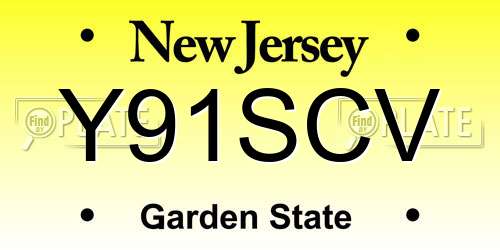 Y91SCV New Jersey License Plate