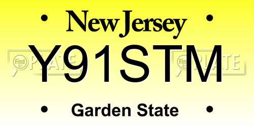 Y91STM New Jersey License Plate