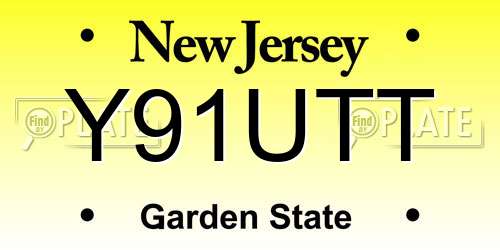 Y91UTT New Jersey License Plate