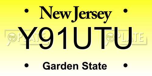 Y91UTU New Jersey License Plate