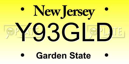 Y93GLD New Jersey License Plate