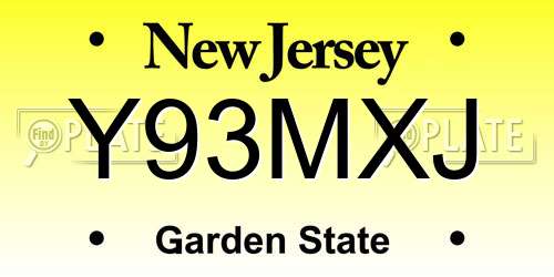 Y93MXJ New Jersey License Plate