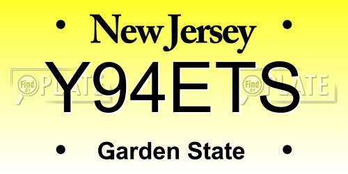Y94ETS New Jersey License Plate