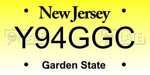 Y94GGC New Jersey License Plate