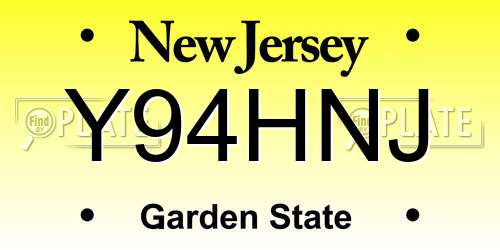 Y94HNJ New Jersey License Plate