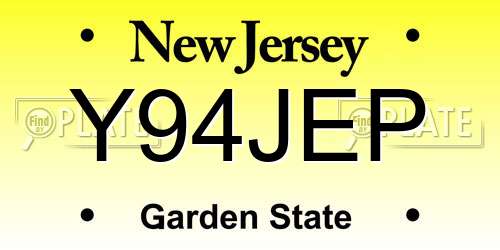 Y94JEP New Jersey License Plate