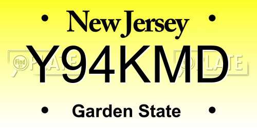 Y94KMD New Jersey License Plate