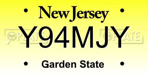 Y94MJY New Jersey License Plate