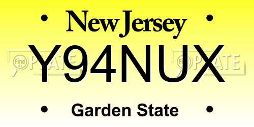 Y94NUX New Jersey License Plate