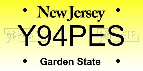 Y94PES New Jersey License Plate