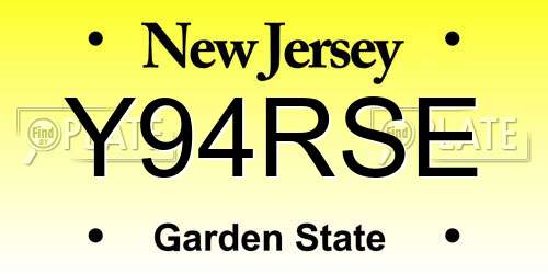 Y94RSE New Jersey License Plate