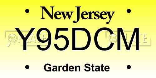 Y95DCM New Jersey License Plate