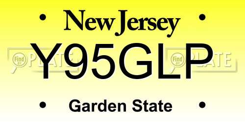 Y95GLP New Jersey License Plate