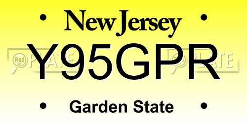Y95GPR New Jersey License Plate