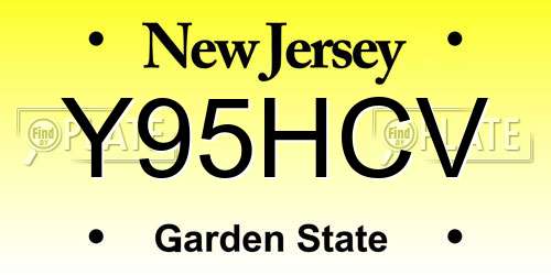 Y95HCV New Jersey License Plate
