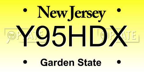 Y95HDX New Jersey License Plate