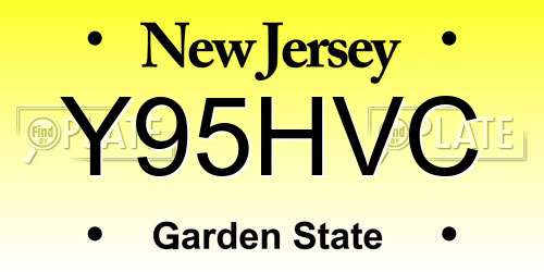 Y95HVC New Jersey License Plate