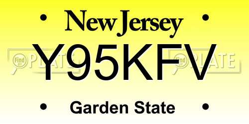 Y95KFV New Jersey License Plate