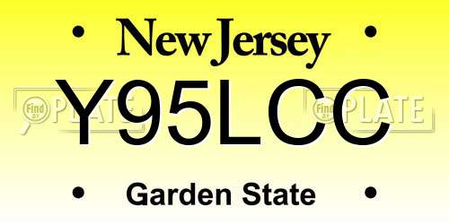 Y95LCC New Jersey License Plate