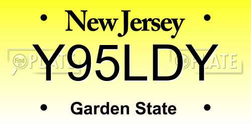 Y95LDY New Jersey License Plate
