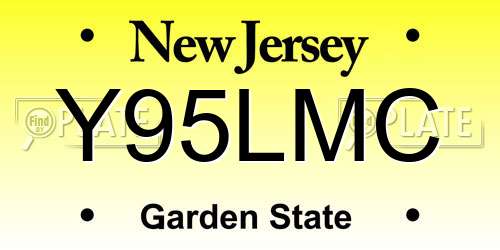 Y95LMC New Jersey License Plate