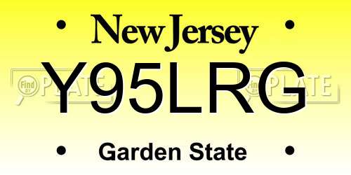 Y95LRG New Jersey License Plate