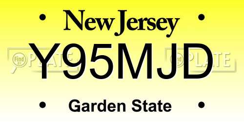 Y95MJD New Jersey License Plate