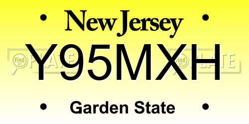 Y95MXH New Jersey License Plate