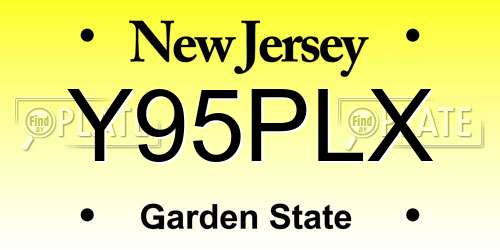 Y95PLX New Jersey License Plate