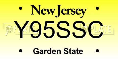 Y95SSC New Jersey License Plate