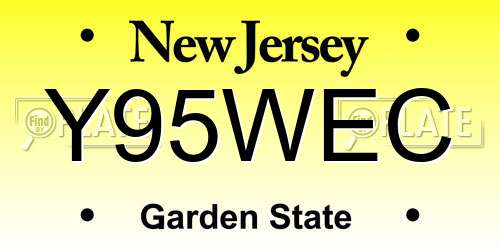 Y95WEC New Jersey License Plate