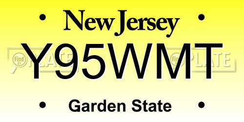 Y95WMT New Jersey License Plate