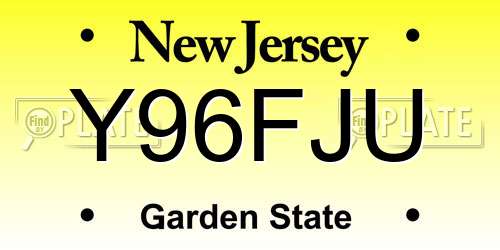 Y96FJU New Jersey License Plate
