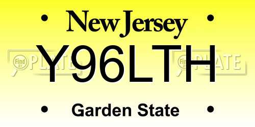 Y96LTH New Jersey License Plate