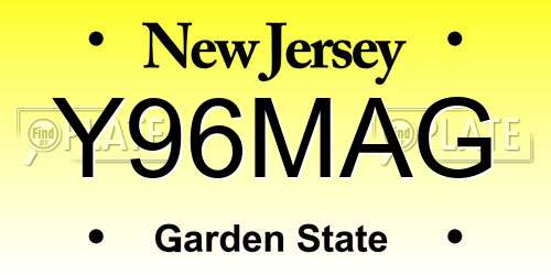 Y96MAG New Jersey License Plate