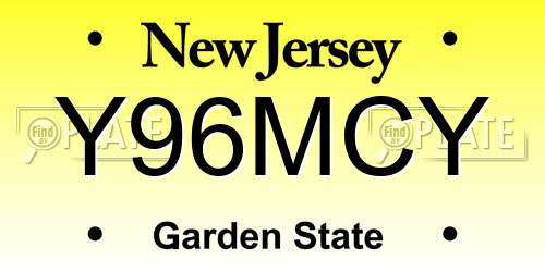 Y96MCY New Jersey License Plate