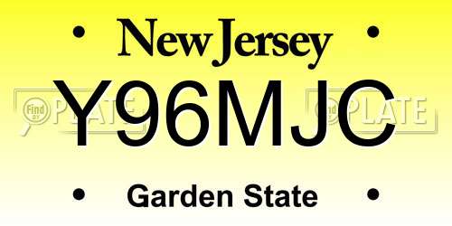 Y96MJC New Jersey License Plate