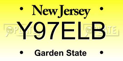Y97ELB New Jersey License Plate