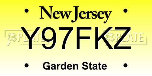Y97FKZ New Jersey License Plate