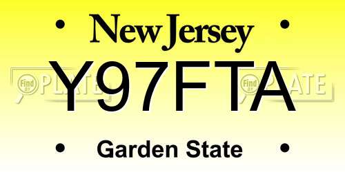 Y97FTA New Jersey License Plate