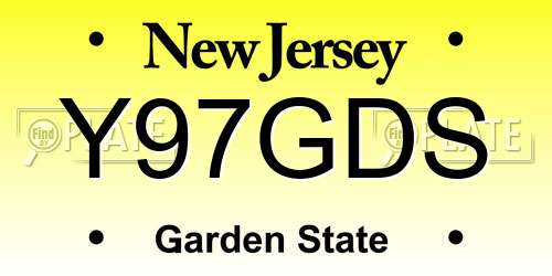 Y97GDS New Jersey License Plate
