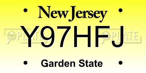 Y97HFJ New Jersey License Plate