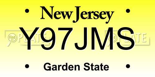 Y97JMS New Jersey License Plate
