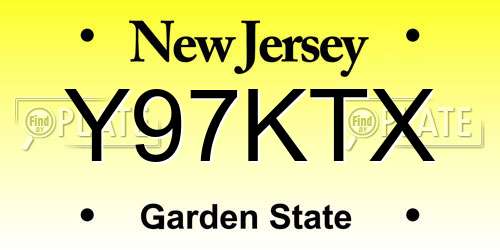 Y97KTX New Jersey License Plate