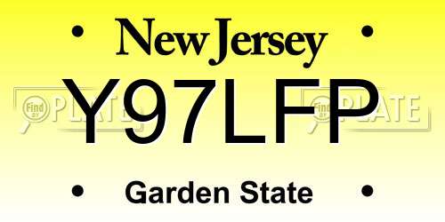 Y97LFP New Jersey License Plate