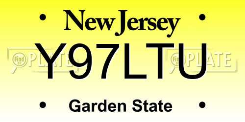 Y97LTU New Jersey License Plate