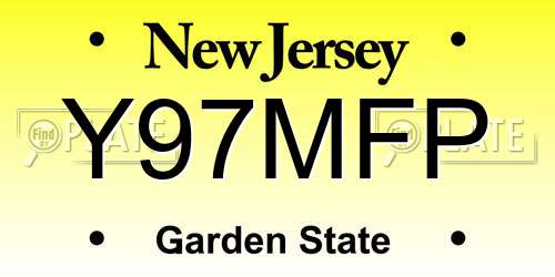 Y97MFP New Jersey License Plate
