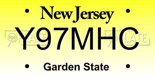 Y97MHC New Jersey License Plate