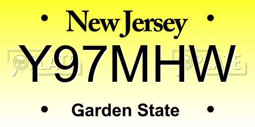 Y97MHW New Jersey License Plate