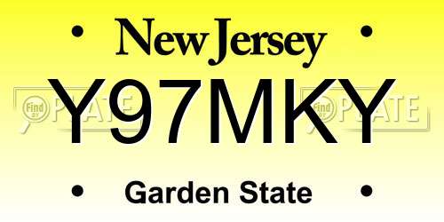 Y97MKY New Jersey License Plate